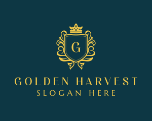 Golden Boutique Shield logo design