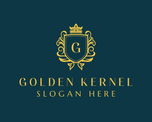 Golden Boutique Shield logo design