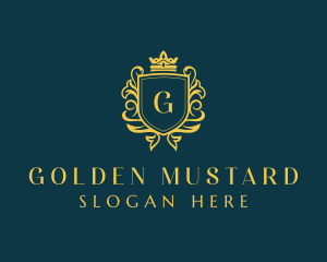 Golden Boutique Shield logo design