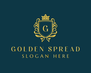 Golden Boutique Shield logo design