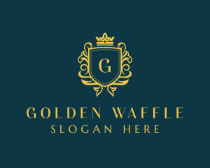 Golden Boutique Shield logo design