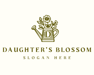 Flower Watering Can  logo design