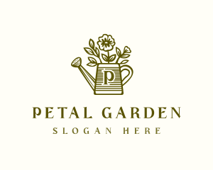 Flower Watering Can  logo design