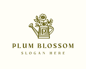 Flower Watering Can  logo design