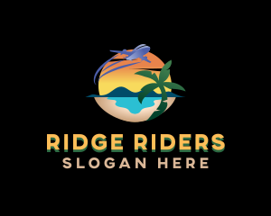 Airplane Tropical Resort logo design