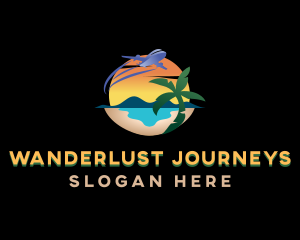 Airplane Tropical Resort logo design