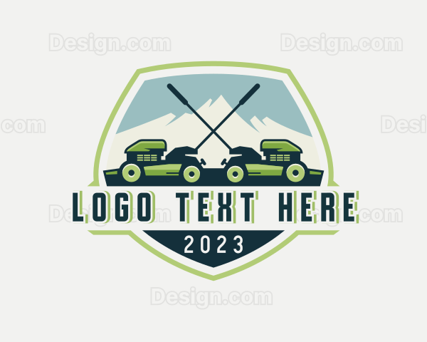 Gardening Lawn Mower Landscaping Logo