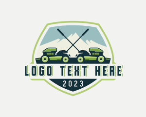 Gardening Lawn Mower Landscaping logo