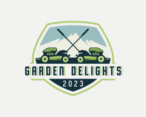 Gardening Lawn Mower Landscaping logo design