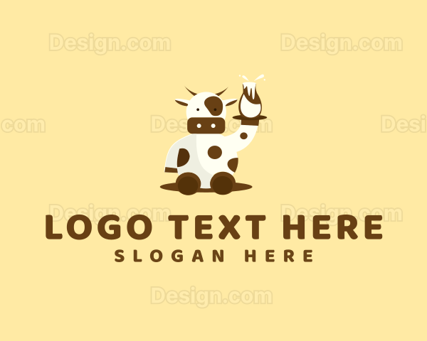 Cow Milk Waiter Logo