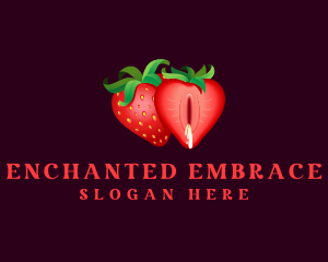 Naughty Seductive Strawberry logo design