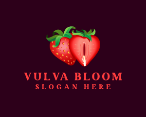 Naughty Seductive Strawberry logo design