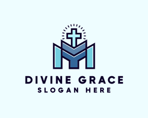 Church Crucifix Shrine logo design