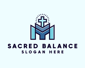 Church Crucifix Shrine logo design