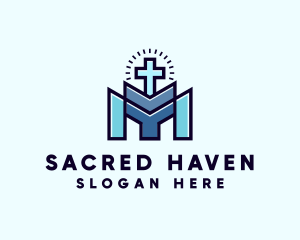 Church Crucifix Shrine logo design