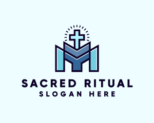 Church Crucifix Shrine logo design