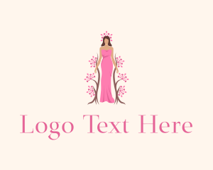 Queen - Princess Flower Tree logo design