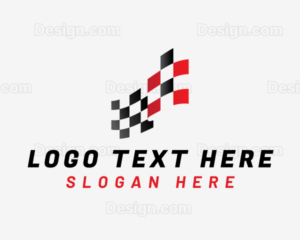 Car Racing Flag Logo