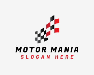 Car Racing Flag logo design