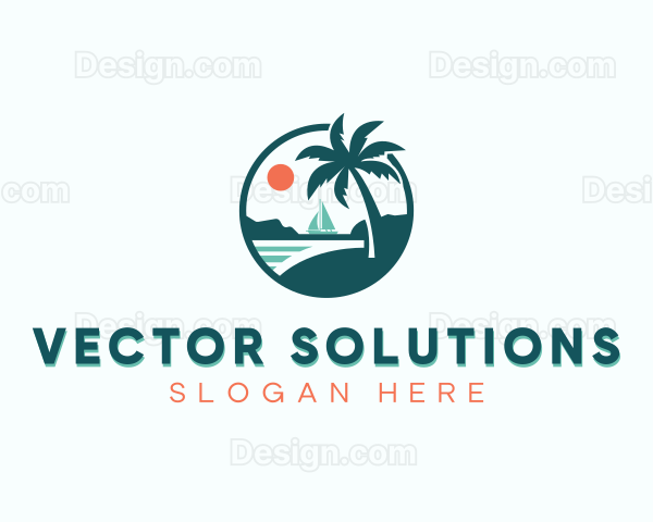 Beach Island Vacation Logo