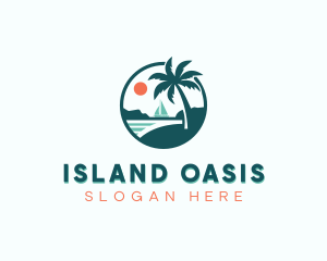 Beach Island Vacation logo design