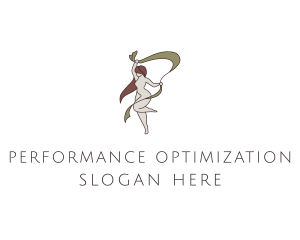 Woman Gymnastics Performer logo design