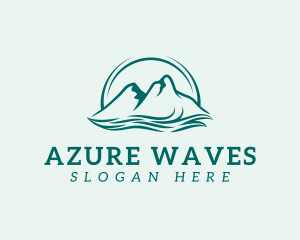 Mountain Ocean Wave logo design