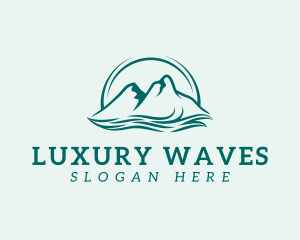 Mountain Ocean Wave logo design