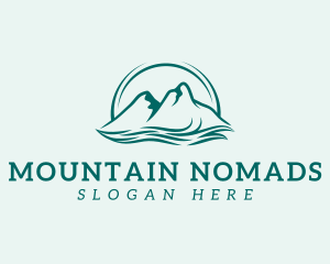 Mountain Ocean Wave logo design