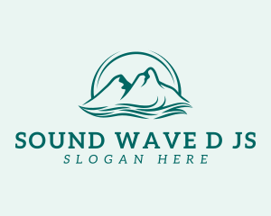 Mountain Ocean Wave logo design