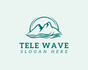 Mountain Ocean Wave logo design