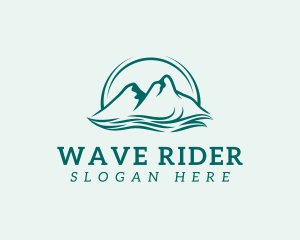 Mountain Ocean Wave logo design