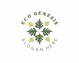 Eco Leaf Flower logo design