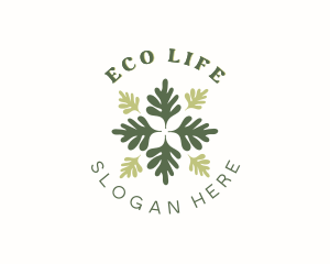 Eco Leaf Flower logo design