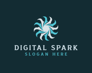 Spiral Pinwheel  Turbine logo design