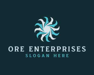 Spiral Pinwheel  Turbine logo design