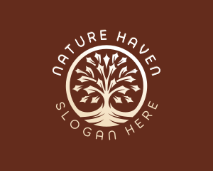 Nature Wellness Tree logo design