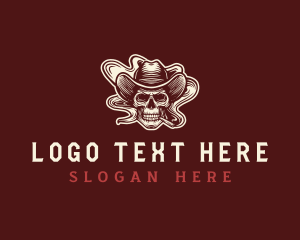 Cowboy Smoking Skull logo