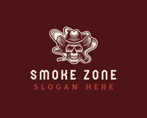 Cowboy Smoking Skull logo design