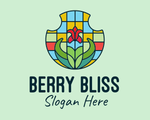 Stained Glass Flower logo design