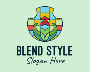 Stained Glass Flower logo design