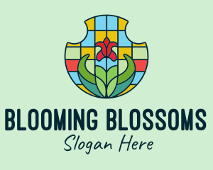 Stained Glass Flower logo design