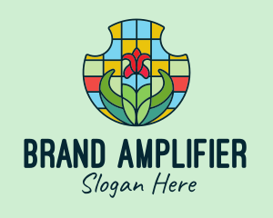 Stained Glass Flower logo design