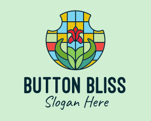 Stained Glass Flower logo design