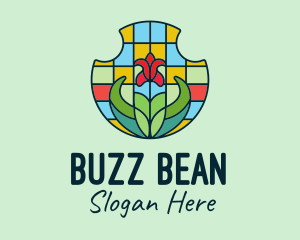 Stained Glass Flower logo design