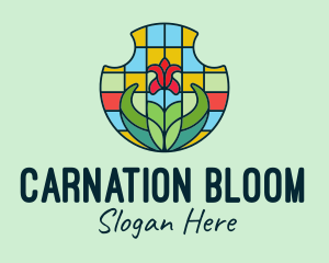 Stained Glass Flower logo design