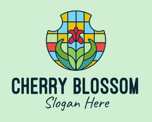 Stained Glass Flower logo design