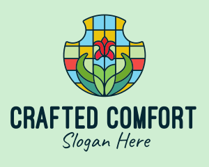 Stained Glass Flower logo design