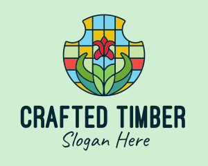 Stained Glass Flower logo design