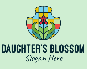 Stained Glass Flower logo design